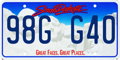 SD license plate 98GG40