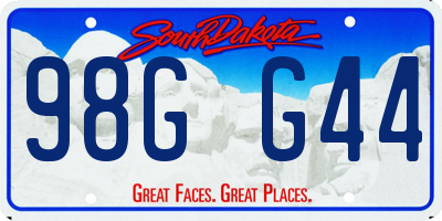SD license plate 98GG44