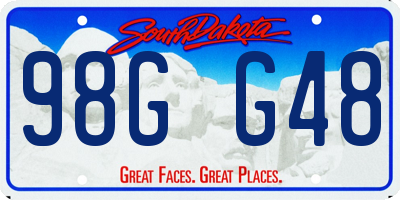 SD license plate 98GG48