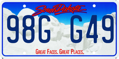 SD license plate 98GG49