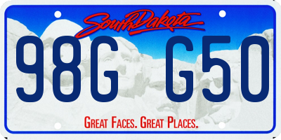 SD license plate 98GG50