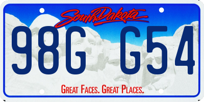 SD license plate 98GG54