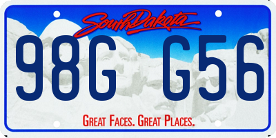 SD license plate 98GG56