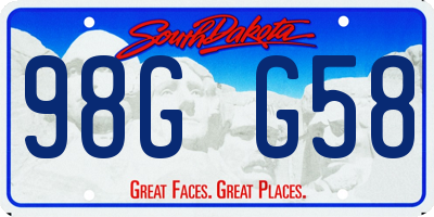 SD license plate 98GG58