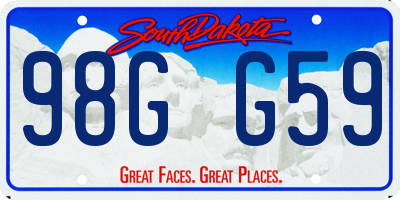 SD license plate 98GG59