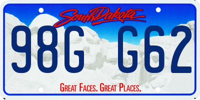 SD license plate 98GG62
