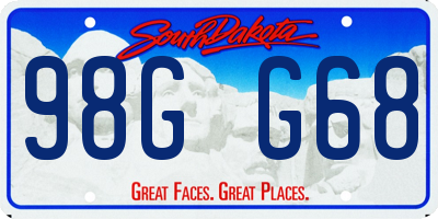 SD license plate 98GG68