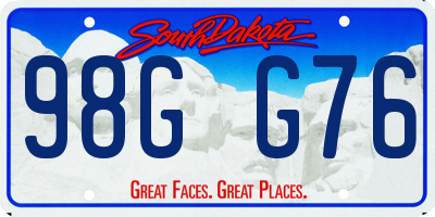 SD license plate 98GG76