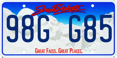 SD license plate 98GG85