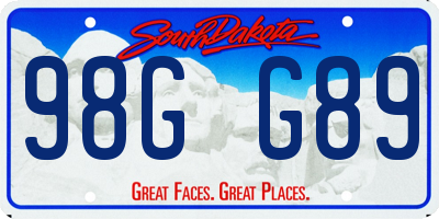 SD license plate 98GG89