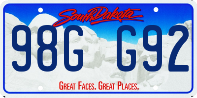 SD license plate 98GG92