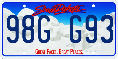 SD license plate 98GG93