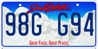 SD license plate 98GG94