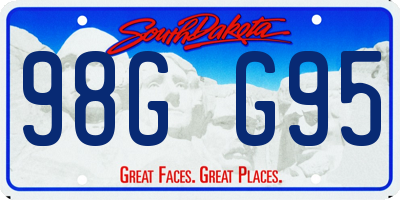 SD license plate 98GG95