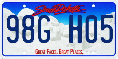 SD license plate 98GH05