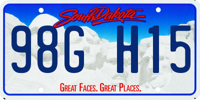 SD license plate 98GH15