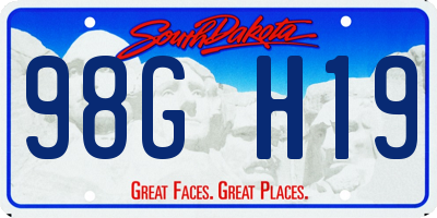 SD license plate 98GH19