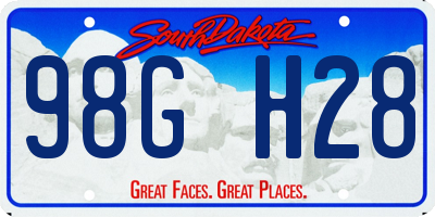 SD license plate 98GH28