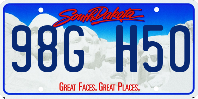 SD license plate 98GH50