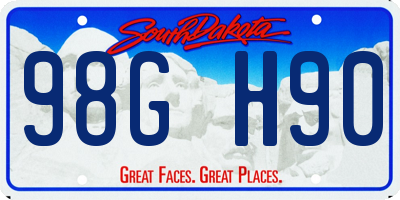 SD license plate 98GH90