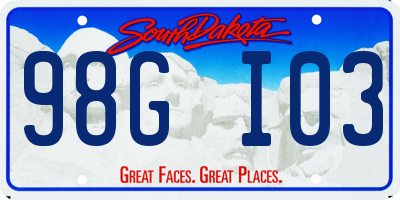 SD license plate 98GI03