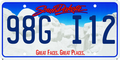 SD license plate 98GI12