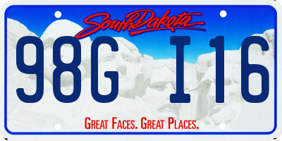 SD license plate 98GI16