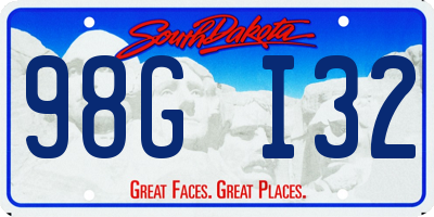 SD license plate 98GI32