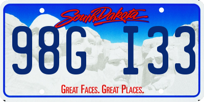 SD license plate 98GI33
