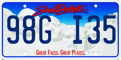 SD license plate 98GI35
