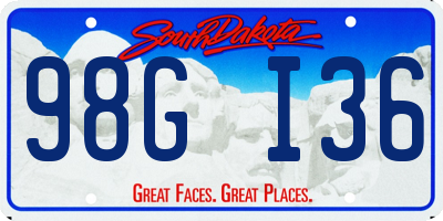 SD license plate 98GI36