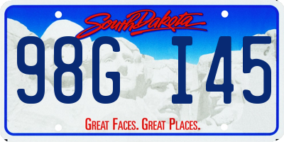 SD license plate 98GI45