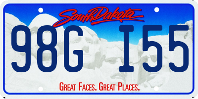 SD license plate 98GI55