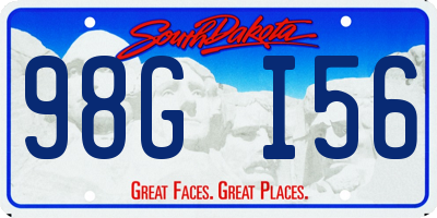 SD license plate 98GI56
