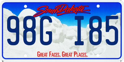 SD license plate 98GI85