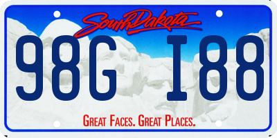 SD license plate 98GI88