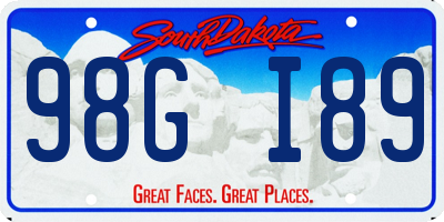 SD license plate 98GI89