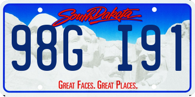 SD license plate 98GI91