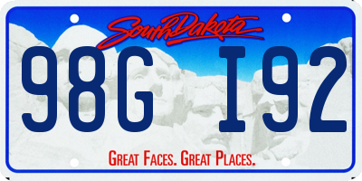 SD license plate 98GI92