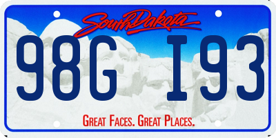 SD license plate 98GI93