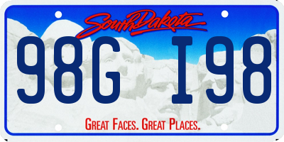 SD license plate 98GI98