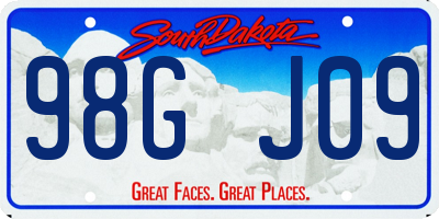 SD license plate 98GJ09