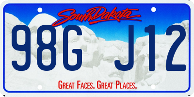 SD license plate 98GJ12