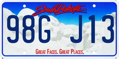 SD license plate 98GJ13