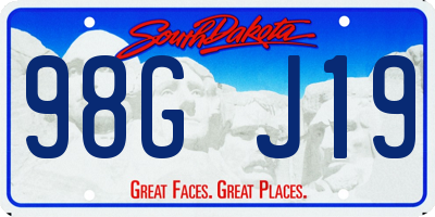 SD license plate 98GJ19