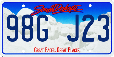 SD license plate 98GJ23
