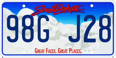 SD license plate 98GJ28