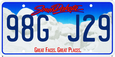 SD license plate 98GJ29