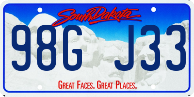 SD license plate 98GJ33