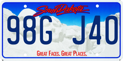 SD license plate 98GJ40